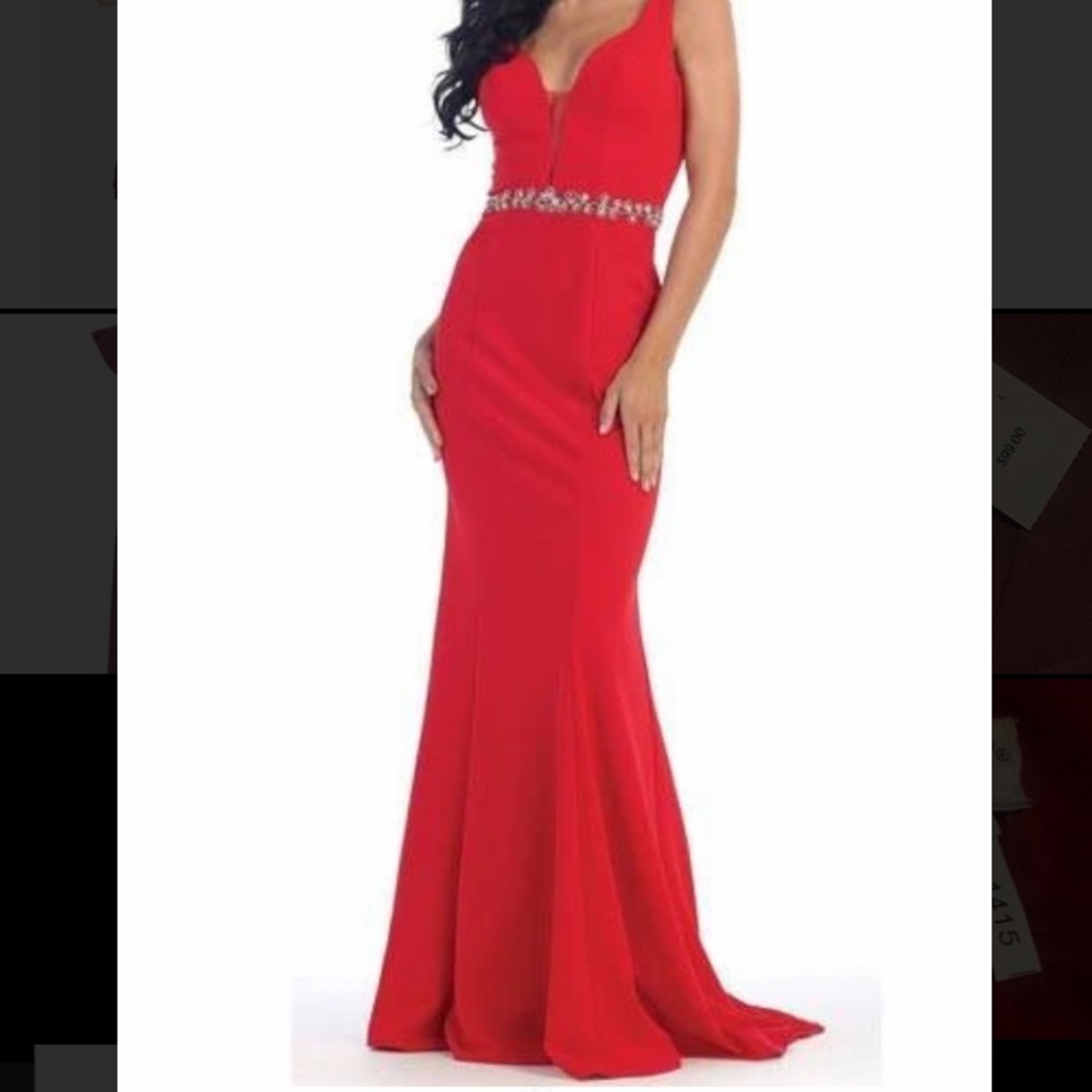 Red evening gown